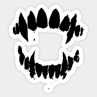 Vampire Fangs in black Sticker